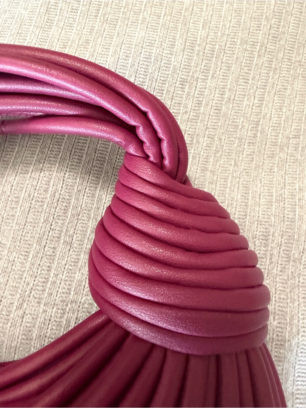 Sculpted Knot-Detail Shoulder Bag In Deep Plum New — image 8 of 8